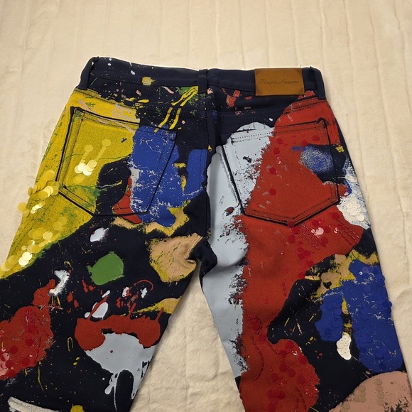 Ralph Lauren Purple Label Embellished 750 Straight Ankle Jeans Womens 28 $1990 - Picture 3 of 11